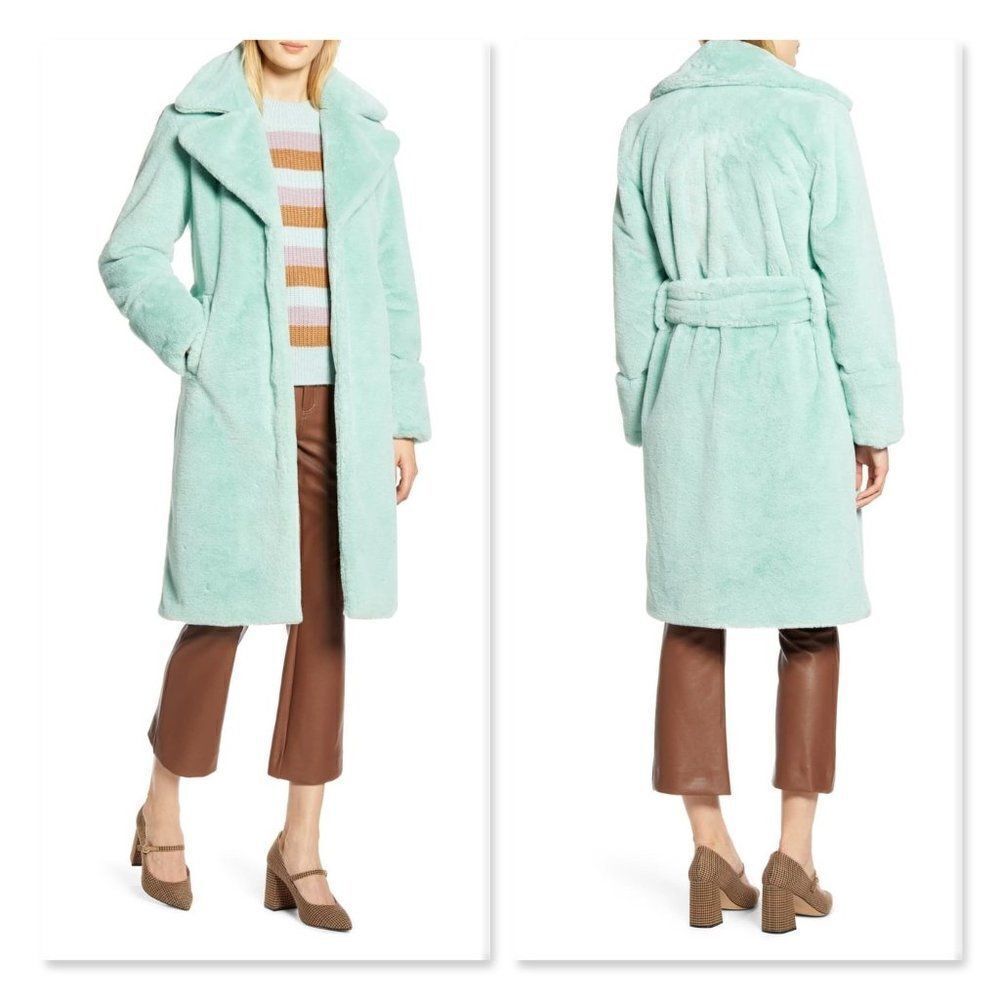 Halogen X Atlantic-Pacific Faux Fur Coat sz Small